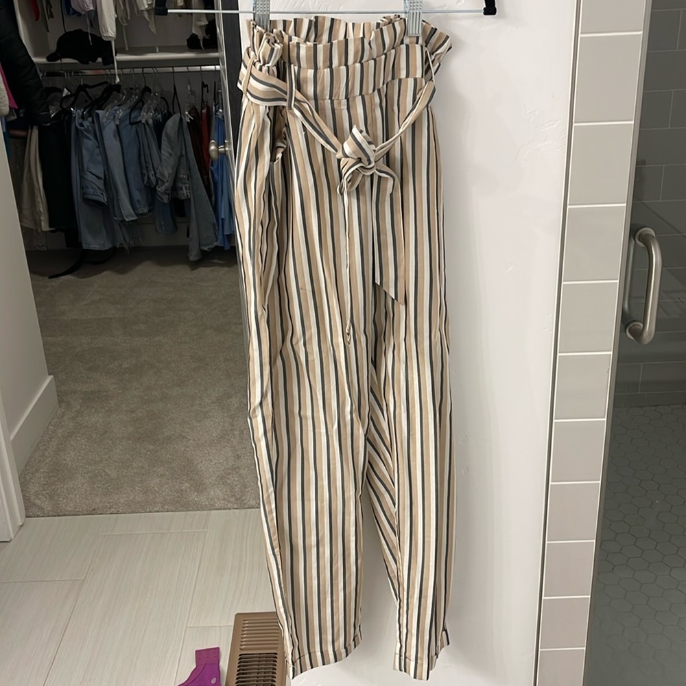 Bohme boutique size small striped tie dress pants
